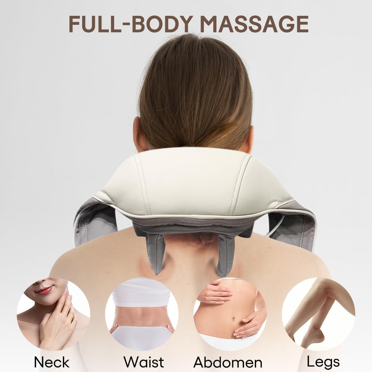 Revolutionary Wireless Neck Massager with Soothing Heat - Ultimate Portable Relief for Neck, Shoulders, and Back - Perfect Gift for Home, Office, or Travel (Apricot)