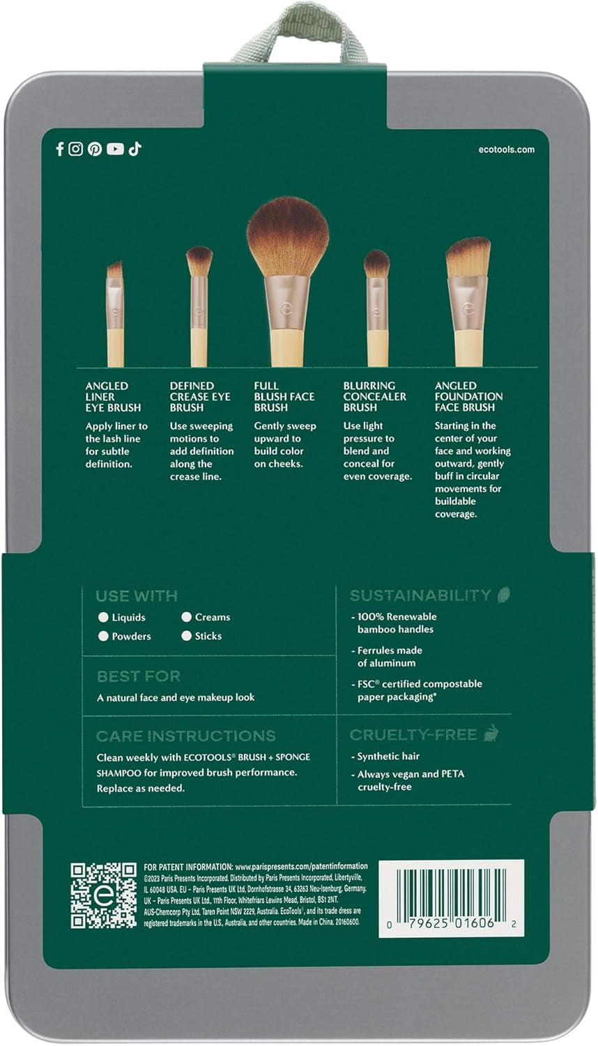 Transform Your Beauty Routine:  6-Piece Eco-Friendly Makeup Brush Set - Perfect for Flawless Eyeshadow, Blush, Concealer & Foundation Application! Vegan & Cruelty-Free!