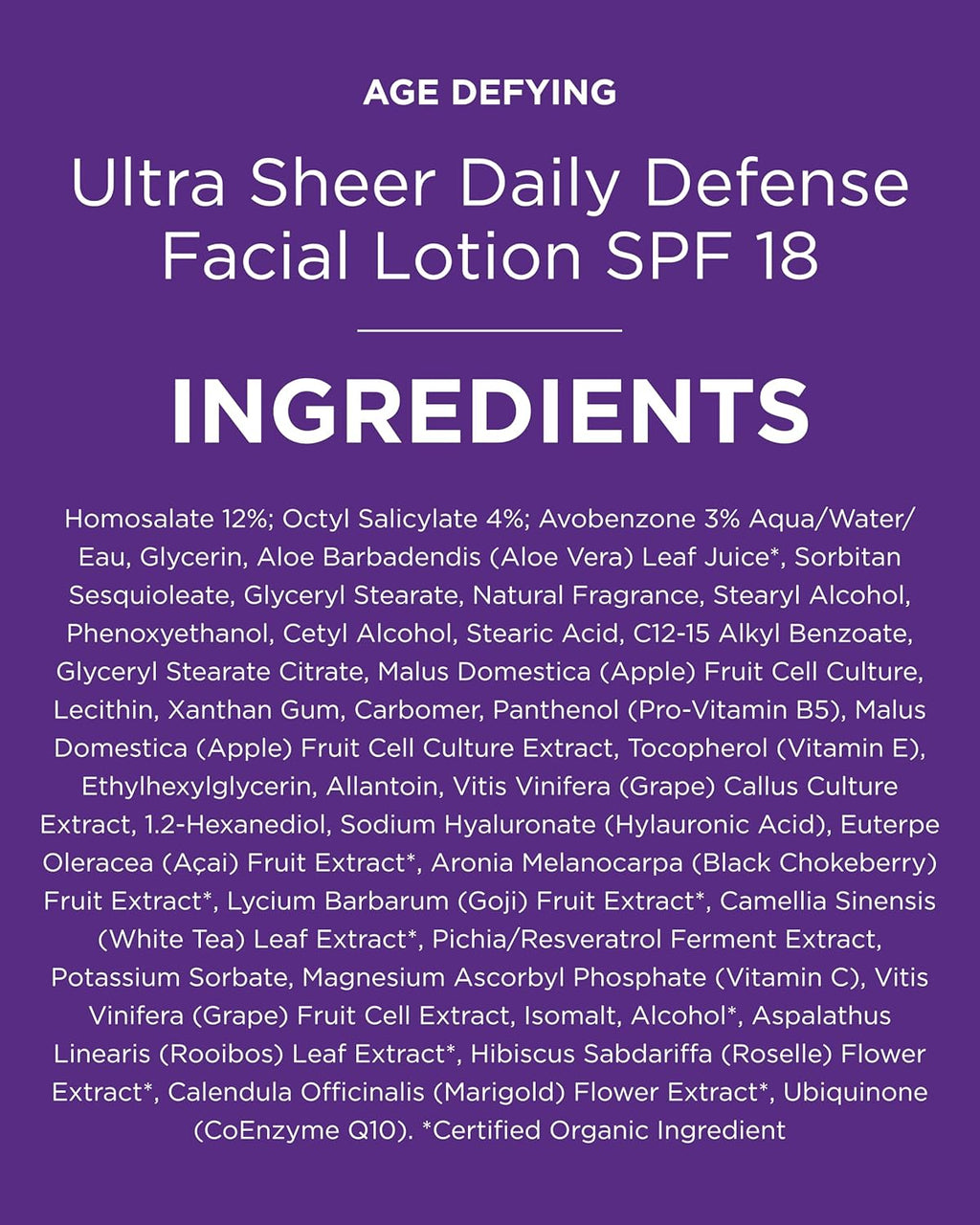 Ultra Sheer Daily Defence Facial Lotion SPF 18 - 80ml for Ultimate Sun Protection