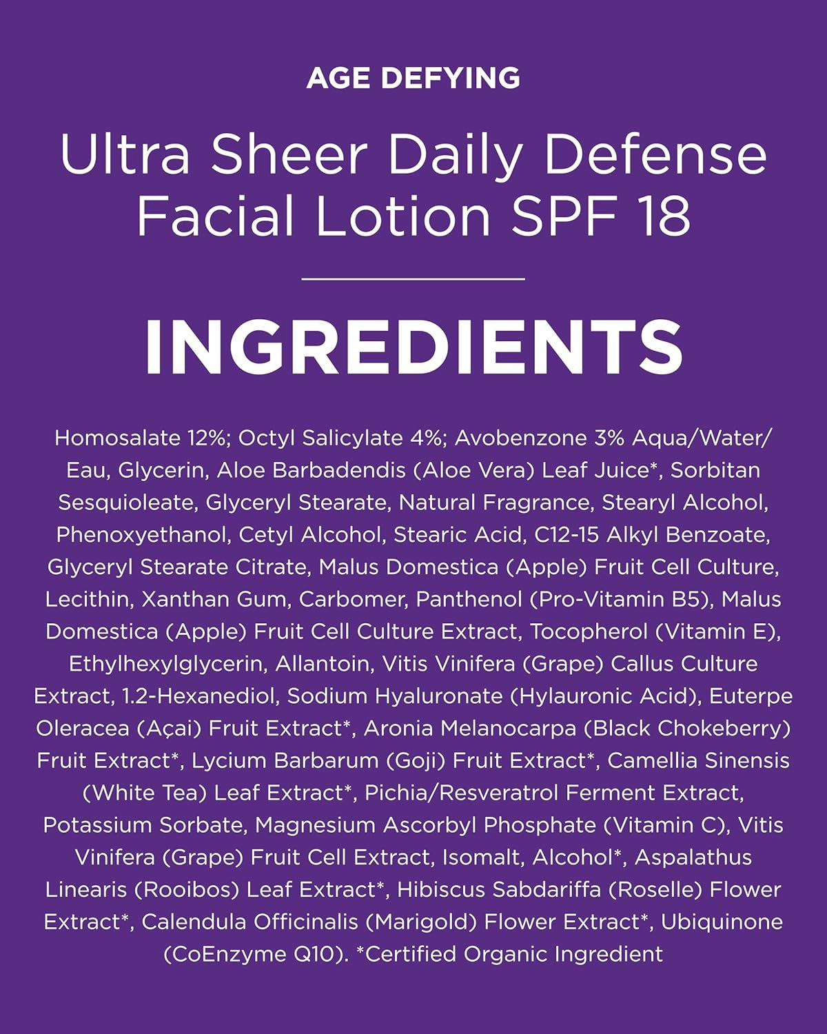Ultra Sheer Daily Defence Facial Lotion SPF 18 - 80ml for Ultimate Sun Protection