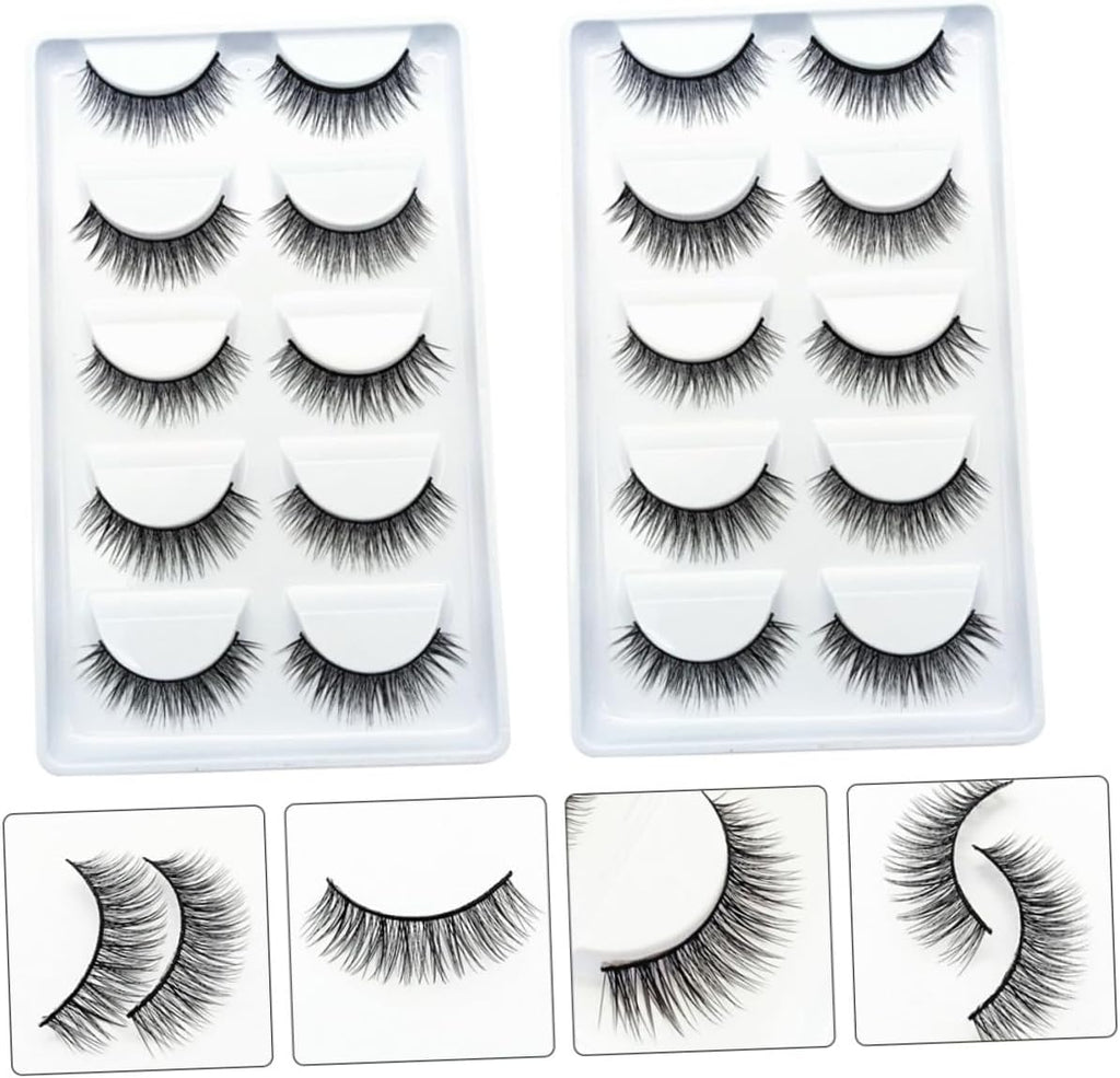 10 Pairs Natural Look False Eyelashes - Perfect Beauty Accessory for Effortless Glam!