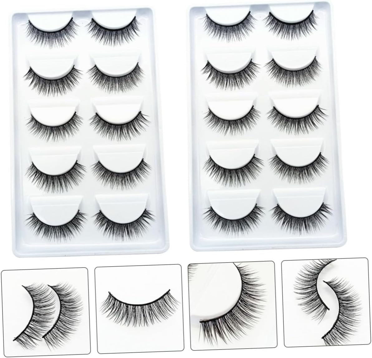 10 Pairs Natural Look False Eyelashes - Perfect Beauty Accessory for Effortless Glam!