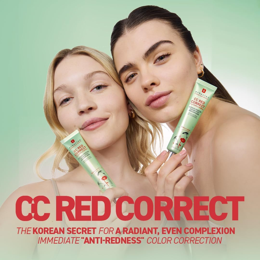 CC Red Correct with Centella Asiatica - Imperfection-Covering Complexion Perfector and Corrector - Cosmetic Care with Color Correction for Face with SPF 25