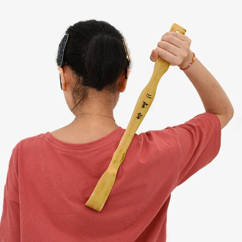 Bamboo Wooden Back Scratcher Knobby Massage Roller Handle for Itching Stress Relief