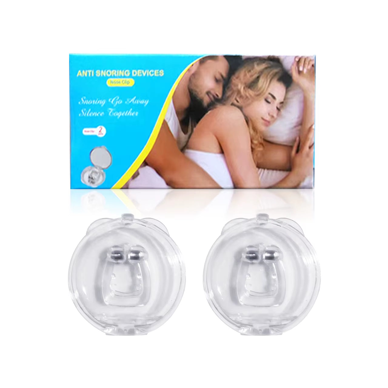 Magnetic Anti-Snoring Nose Clip - Sleep Aid Device for Improved Breathing and Apnea Relief with Protective Case