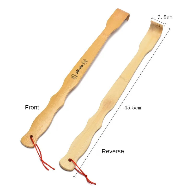 Bamboo Wooden Back Scratcher Knobby Massage Roller Handle for Itching Stress Relief