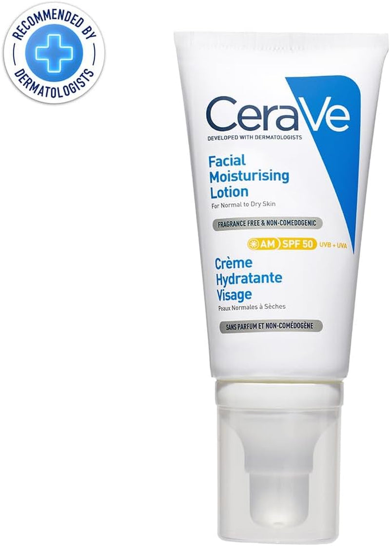 Cerave AM Facial Moisturizing Lotion for Normal to Dry Skin - 52ml with UV Protection & 3 Essential Ceramides