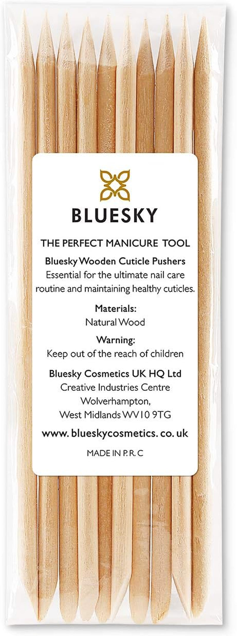 Double-Ended Wooden Cuticle Pushers - 10 Pack of 4.5 Inch Nail Art & Manicure Tools