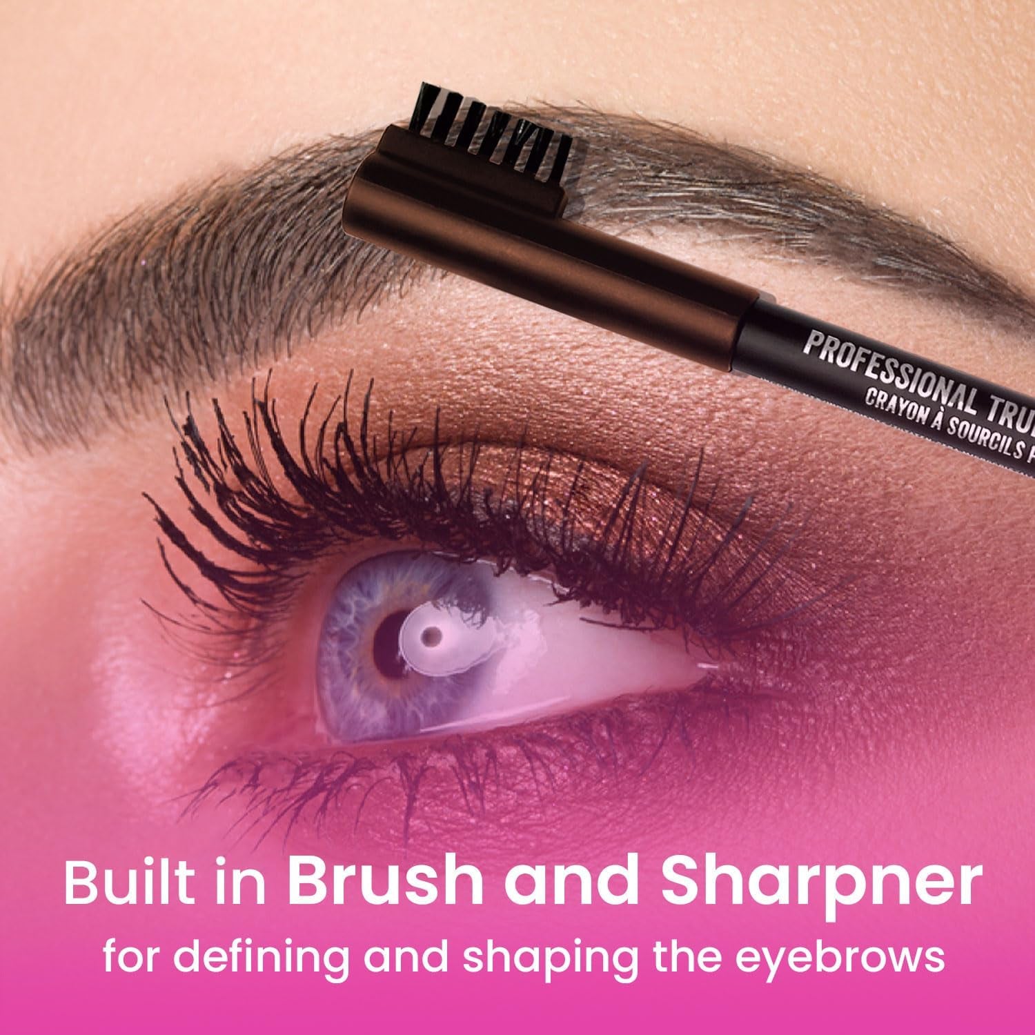 Beauty Forever Professional True Kohl Eyebrow Pencil - High Precision with Built-in Brush (503 Brown) - 1.2g