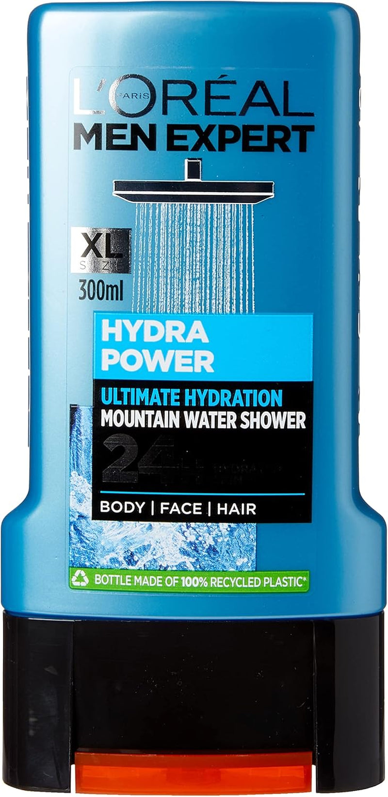 Paris Men Expert Hydra Power Shower Gel - 300ml Pack of 6 for Ultimate Freshness and Hydration