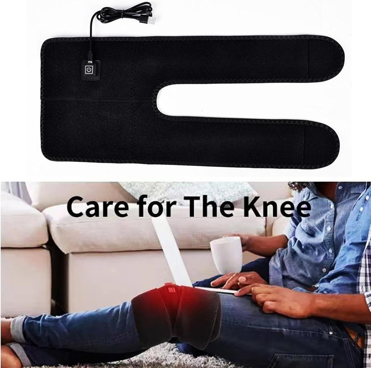 USB Heated Knee Brace with Adjustable Heat Settings for Enhanced Comfort and Relief During Activity