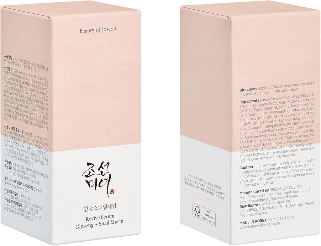 Serum Line Revive Serum Ginseng + Snail Mucin 30Ml, 1Fl Oz.