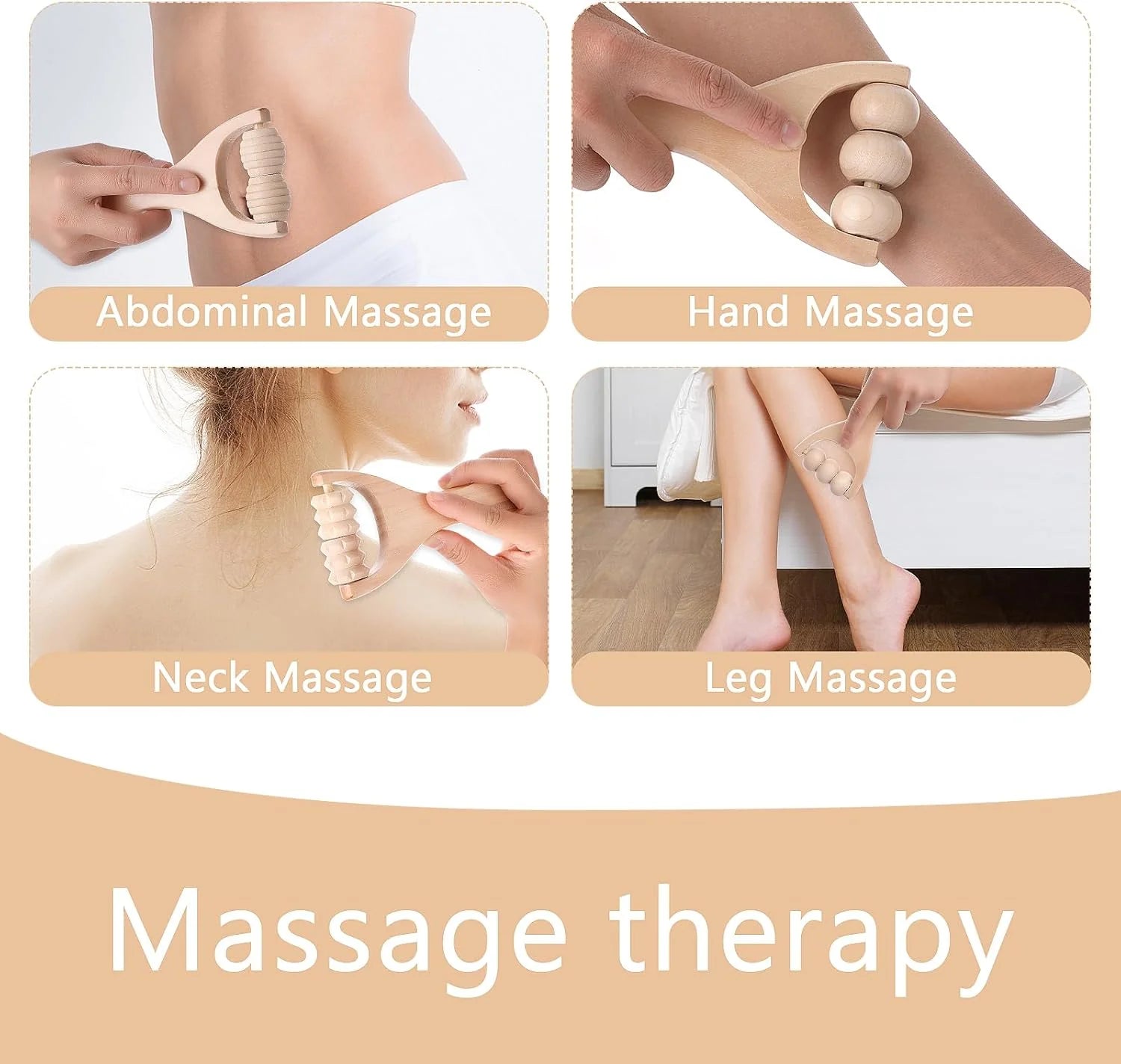 3Pcs Wooden Hand Massage Roller, Muscle Roller Stick, Manual Wood Therapy Massage Tools Massager Roller, for Relaxes Thigh, Leg, Hands Full Body Muscle Men Women
