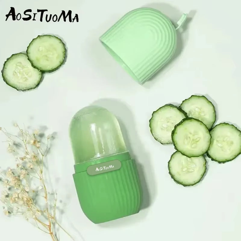 Silicone Ice Face Roller for Contouring, Pore Minimization, Dark Circle Reduction, and Skin Massage - Beauty Tool for Eyes and Neck Care