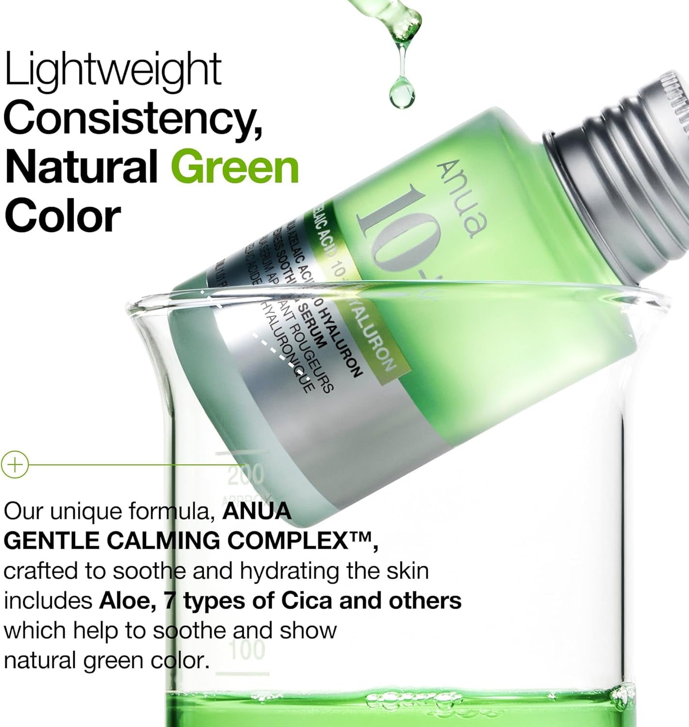 Azelaic Acid 10% & Hyaluronic Acid Redness Soothing Serum for Sensitive Skin - Vegan Korean Skincare (30ml)