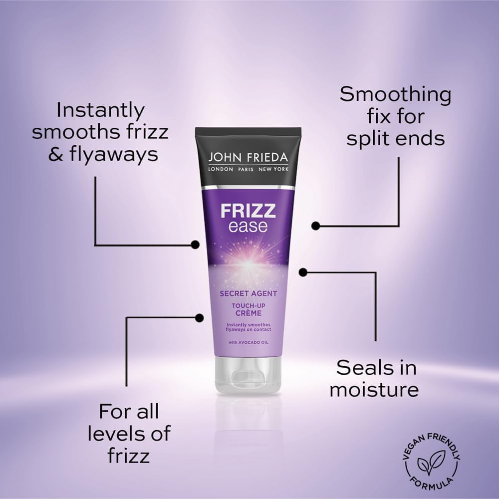 Frizz Ease Secret Agent Touch-Up Crème - 100ml Smoothing Cream for Frizzy, Curly Hair