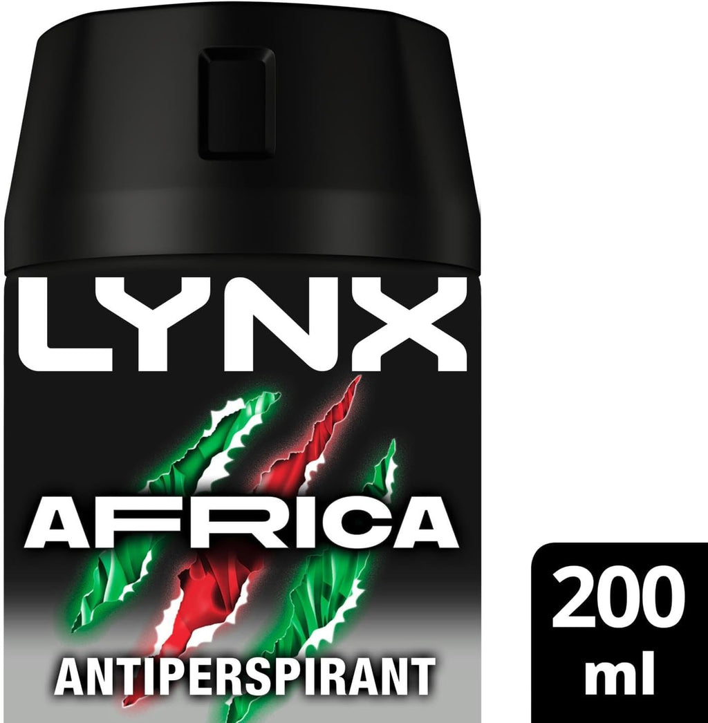 Lynx Africa 72-Hour Odour & Wetness Protection Anti-Perspirant Deodorant Spray - 200ml Pack of 3 for All-Day Freshness