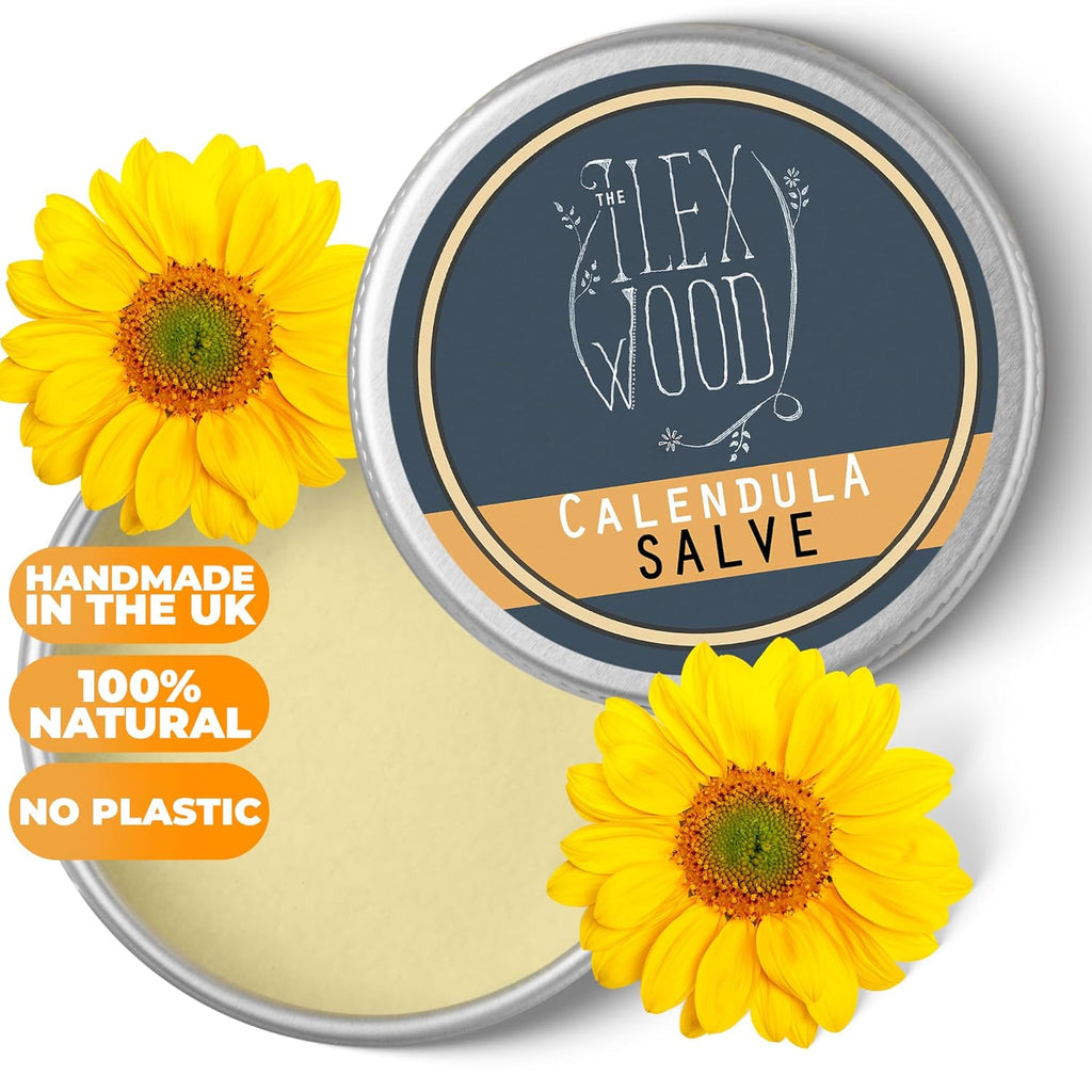 Ilex Wood Calendula Salve - All-Natural Soothing Balm for Rashes, Itching & Eczema - 100ml Cruelty-Free & Plastic-Free Hand Cream for Everyone