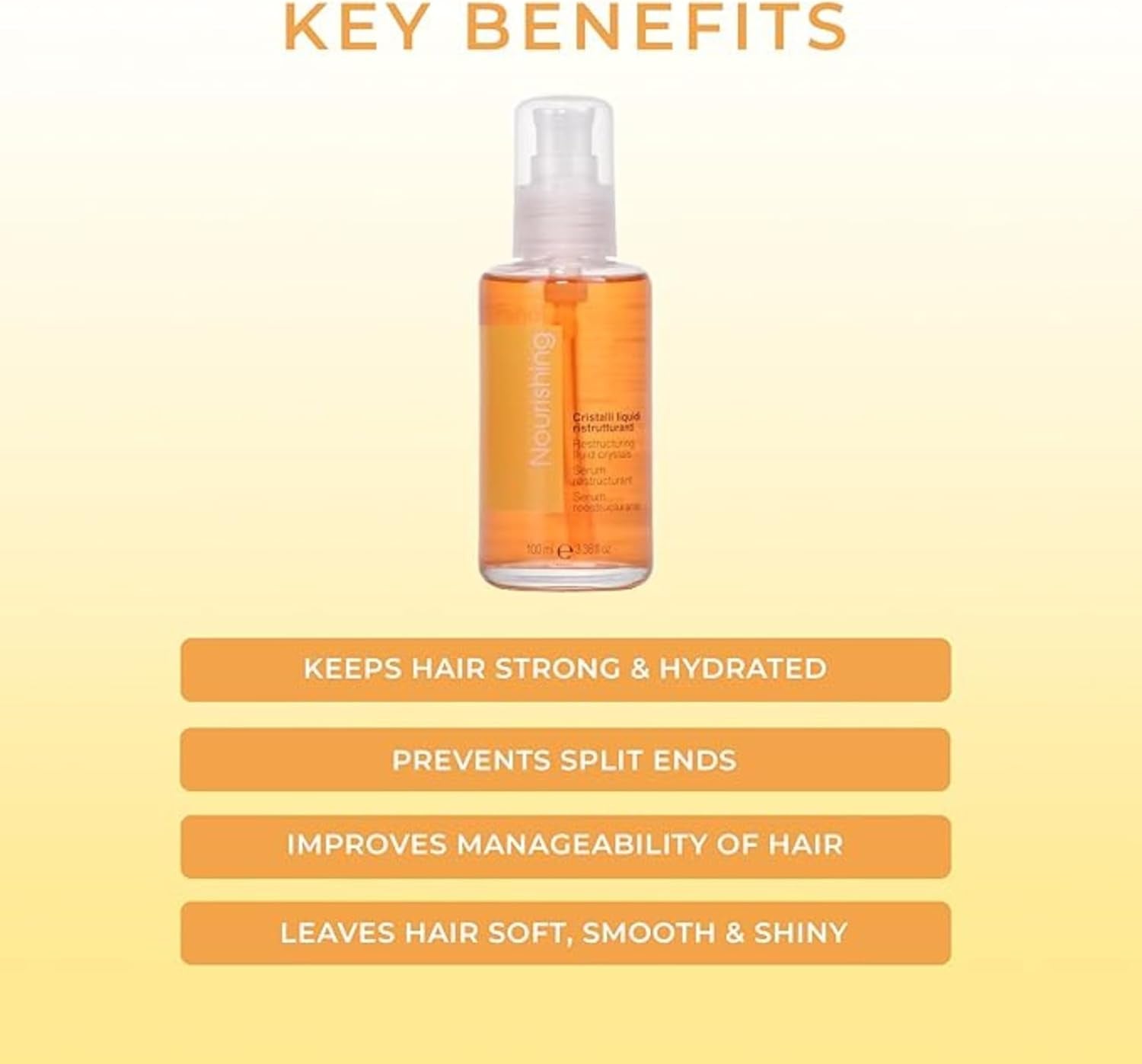 Nutri Care Glass Restructuring Fluid Crystals - 100ml Liquid for Silky Smooth Hair