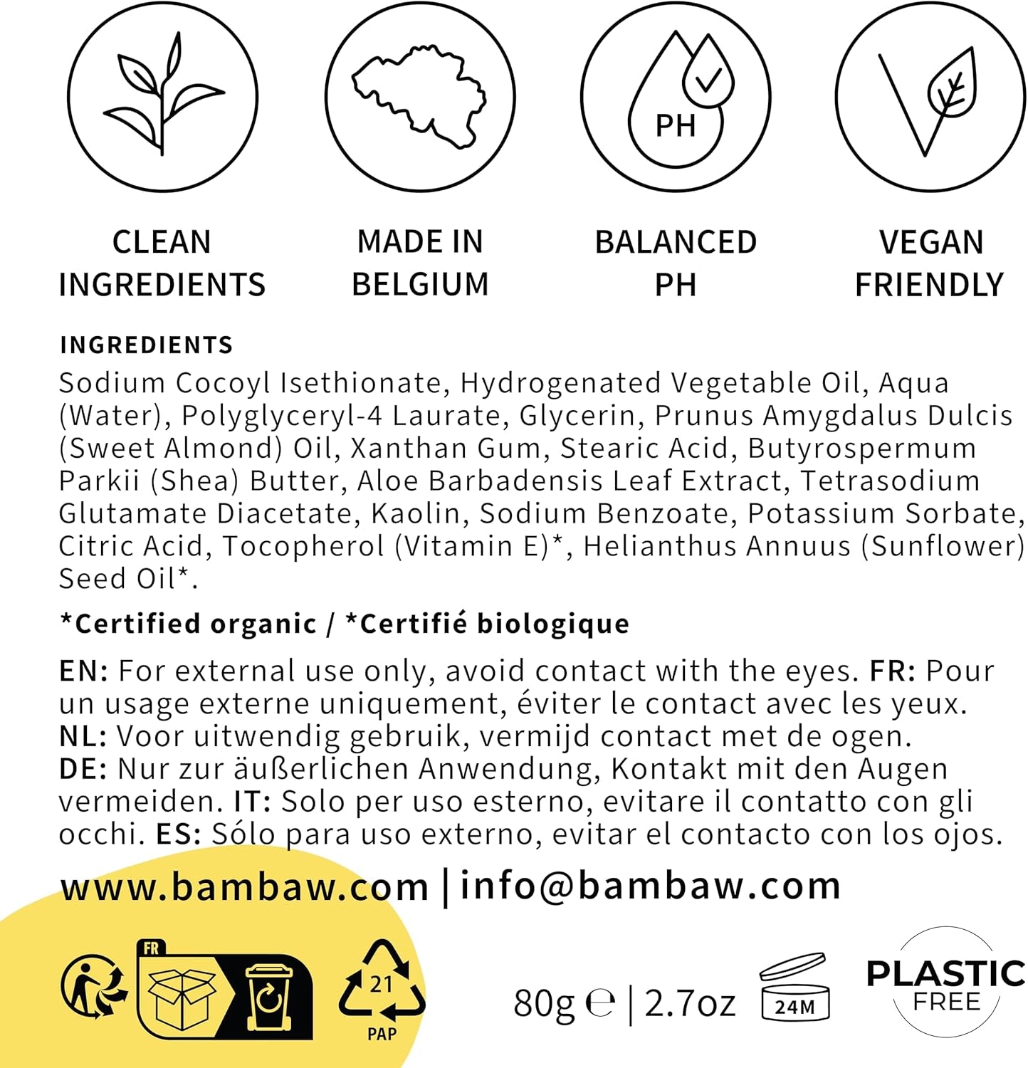 Organic Aloe Vera Shaving Bar for Sensitive Skin - Eco-Friendly, Vegan & Fragrance-Free 80G