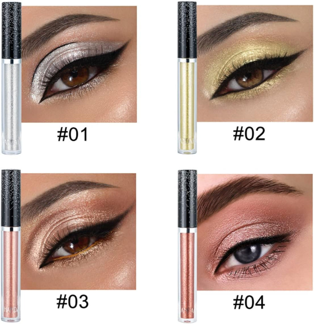 Vibrant 12-Color Liquid Eyeshadow Set - Waterproof, Long-Lasting, Glittery & Metallic for Stunning Smokey Eyes