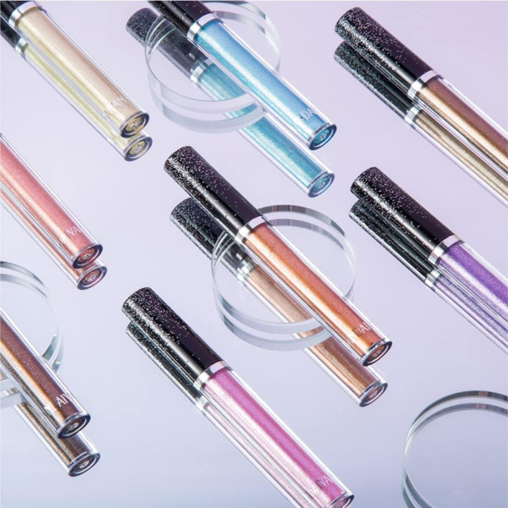 Vibrant 12-Color Liquid Eyeshadow Set - Waterproof, Long-Lasting, Glittery & Metallic for Stunning Smokey Eyes