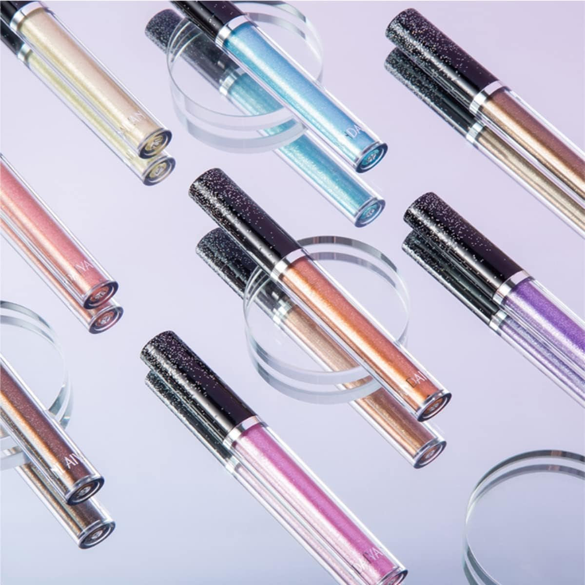 Vibrant 12-Color Liquid Eyeshadow Set - Waterproof, Long-Lasting, Glittery & Metallic for Stunning Smokey Eyes