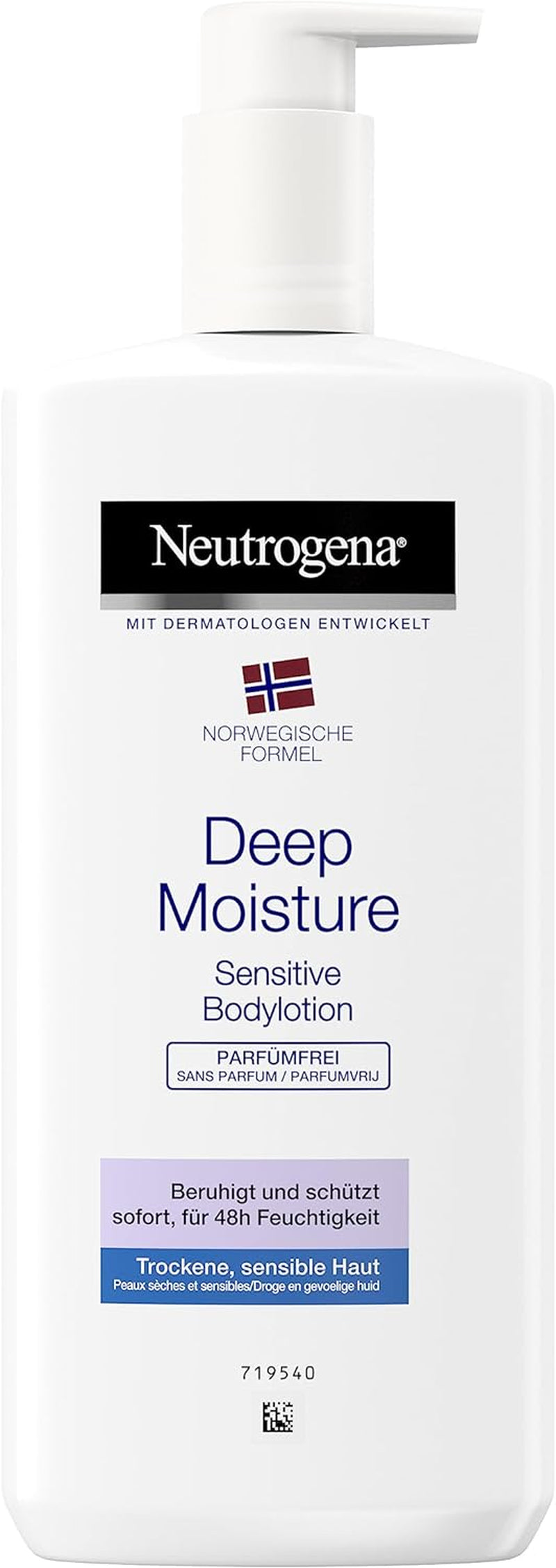 Deep Moisture Body Lotion - Fragrance-Free Formula for Sensitive Dry Skin, 400ml