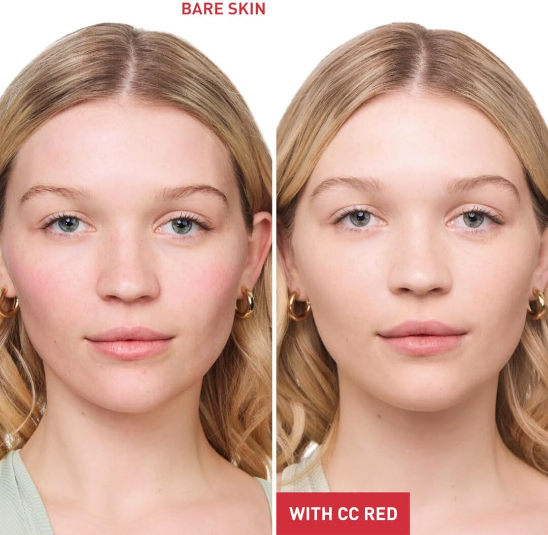 CC Red Correct with Centella Asiatica - Imperfection-Covering Complexion Perfector and Corrector - Cosmetic Care with Color Correction for Face with SPF 25