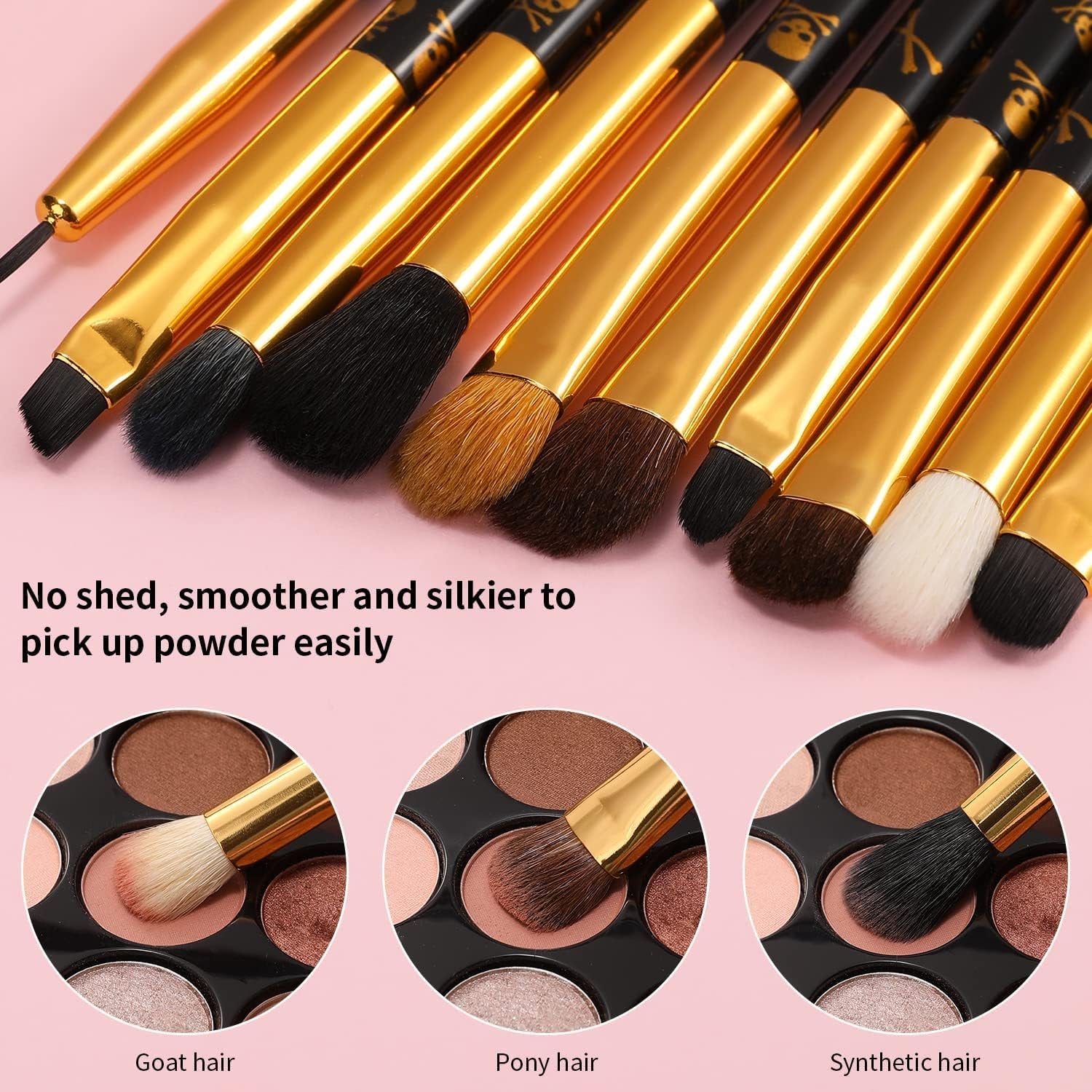 10-Piece Professional Eye Makeup Brush Set - Soft Synthetic Hair & Real Wood Handles for Flawless Eyeshadow, Eyebrow, and Eyeliner Application