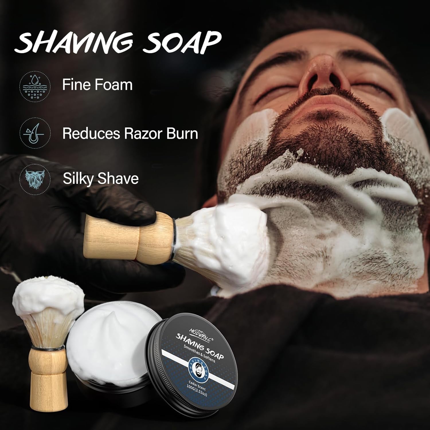 Ultimate 5-Piece Men's Shaving Kit - Perfect Gift Set with Shaving Soap, Beard Bib, Pre & After Shave Essentials, Ideal for Christmas, Birthdays, and Father's Day!