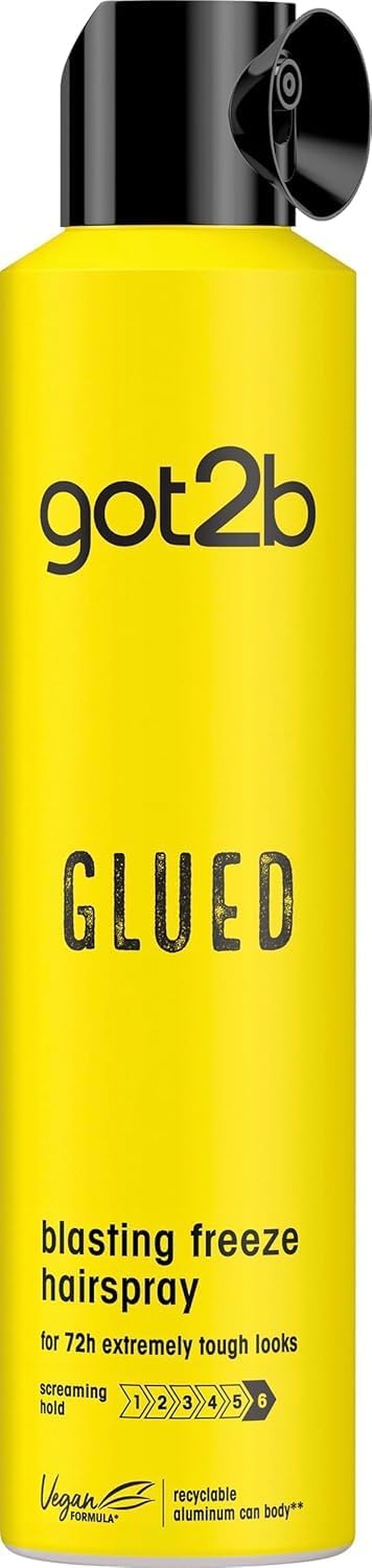 Glued Blasting Freeze Hairspray 300ml - Ultimate 72H Ultra Strong Hold for Extreme Hairstyles - Vegan Formula