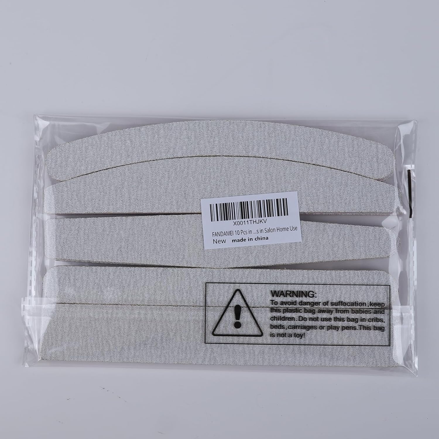 10-Piece Nail File Set - Versatile 5 Shapes for Acrylic & Gel Nails, 100/180 Grit Emery Boards & Buffers