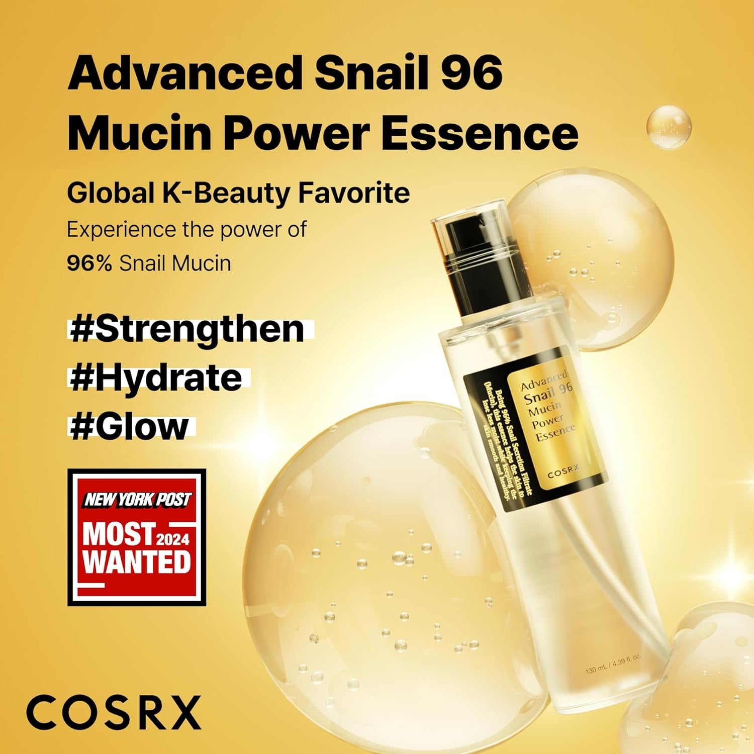 Advanced Snail 96 Mucin Power Essence - 100ml Skin Repair Serum with 96% Snail Secretion Filtrate | CPNP Registered, Cruelty Free, Paraben & Alcohol Free Korean Skincare