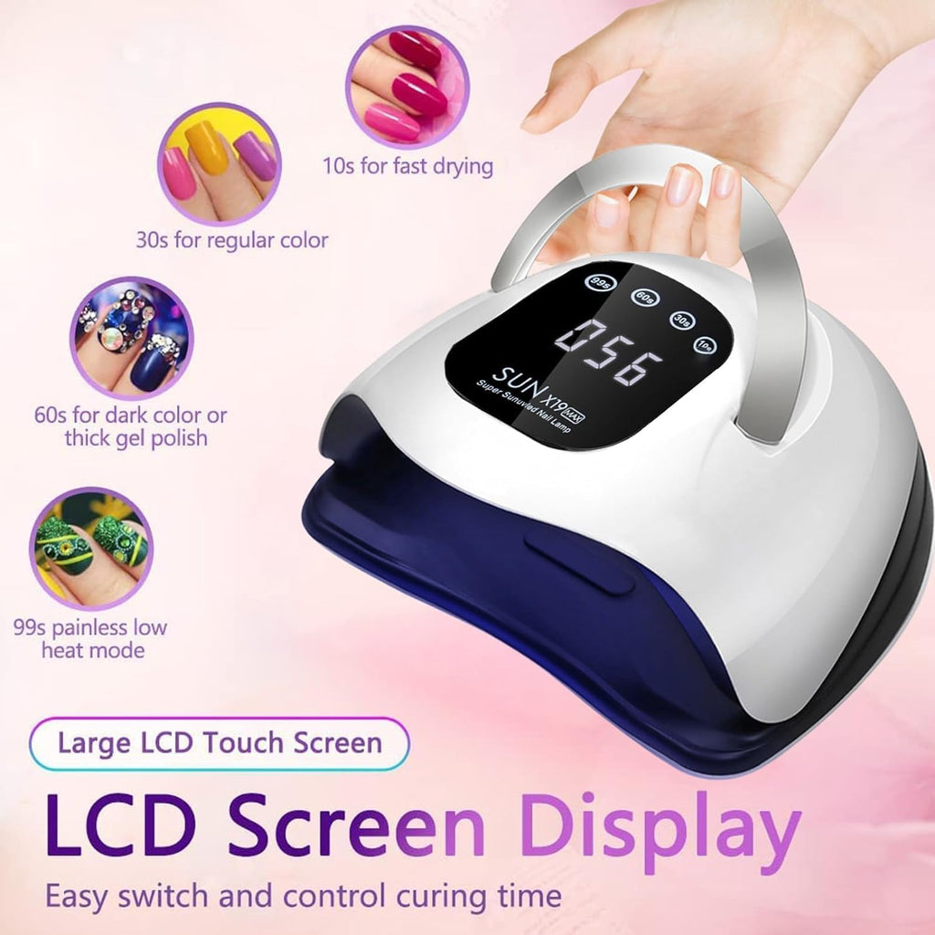 Powerful 320W UV LED Nail Lamp - Fast Drying, 72 LED Beads, Touch Screen, 4 Timer Settings & Auto Sensor for Perfect Nails!