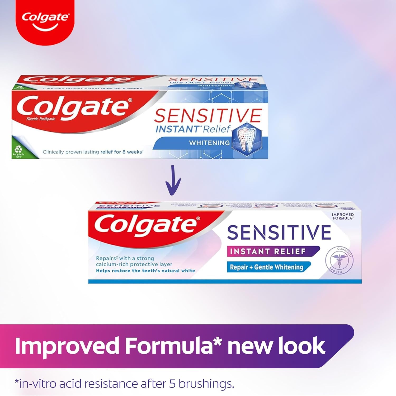 Sensitive Instant Relief Toothpaste - Gentle Whitening & Long-Lasting Sensitivity Relief - 4 Pack of 75ml Tubes
