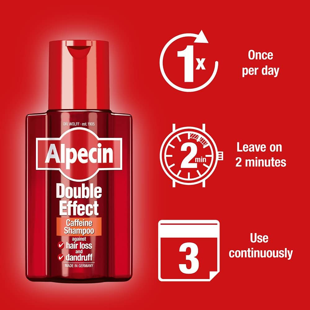 Double Effect Shampoo 3X 200Ml | Anti-Dandruff & Natural Hair Growth Formula | Energizing Hair Care for Stronger, Healthier Hair | Made in Germany