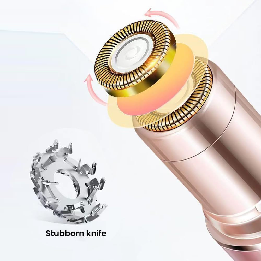 Flawless Rose Gold Facial Hair Remover - USB Rechargeable, Waterproof & Painless with LED Light