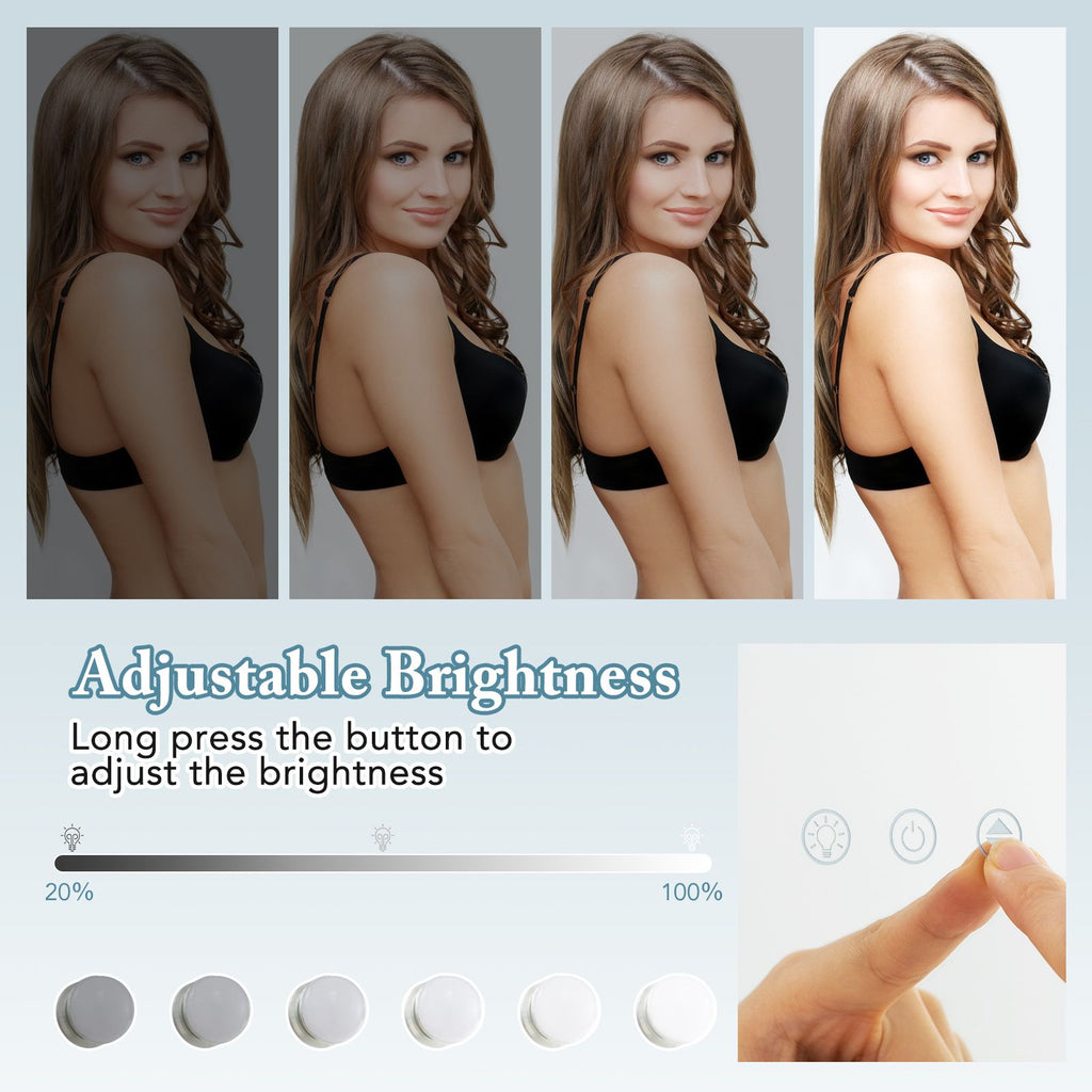 Hollywood Vanity Mirror with 3 Lighting Modes and Adjustable Brightness