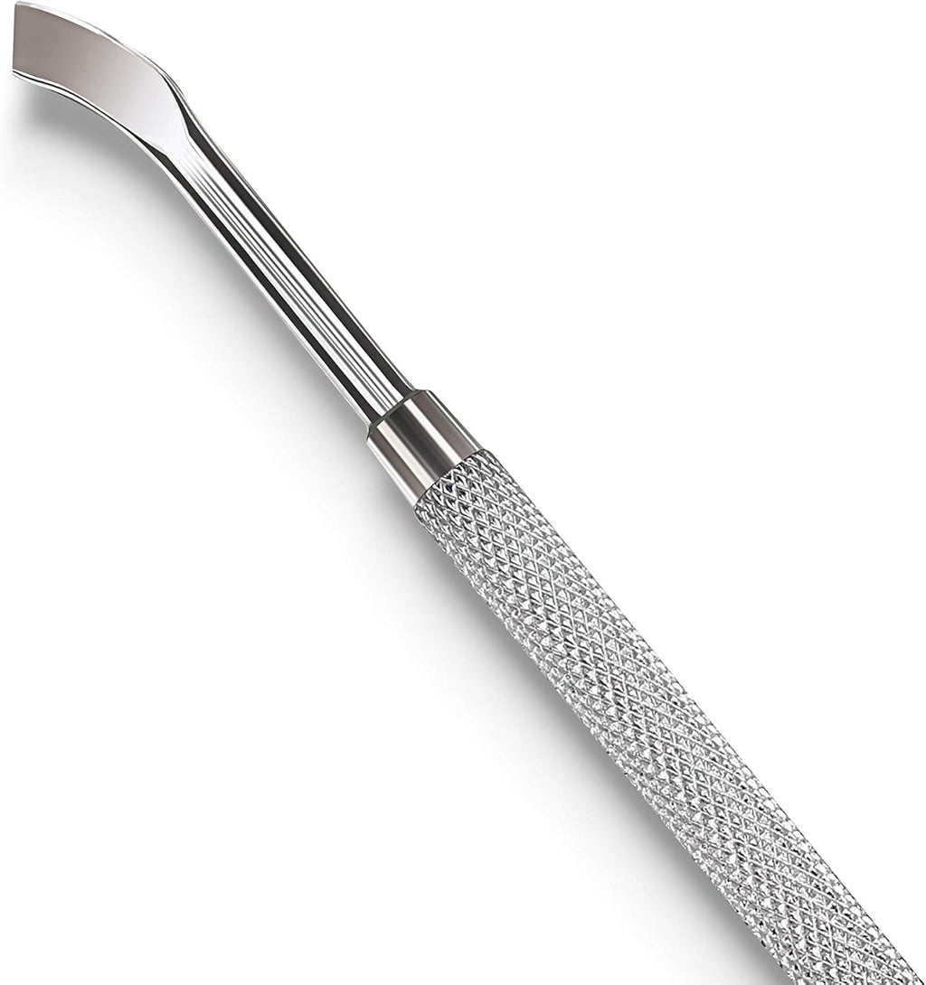 Professional Double-Ended Stainless Steel Cuticle Pusher & Nail Cleaner Tool for Gel Polish Removal