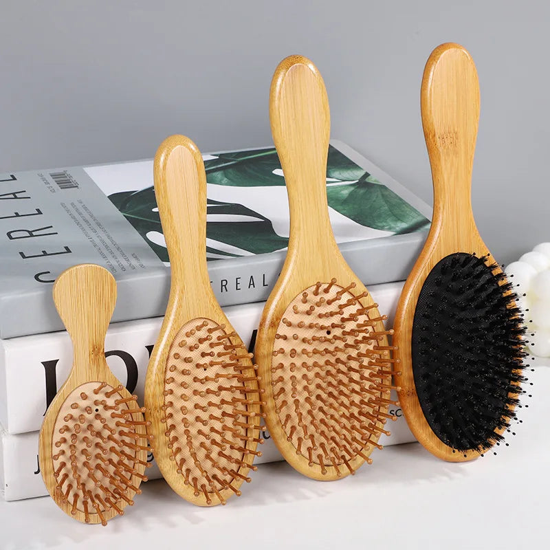Hair Brush, Natural Bamboo Paddle Detangling Hairbrush, Massage Scalp Thick/Thin/Curly/Dry Hair for Women & Men