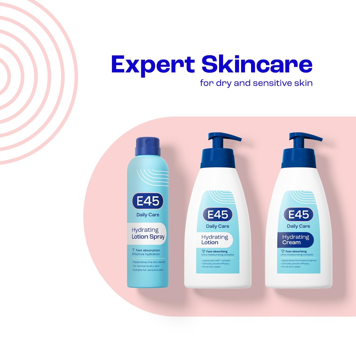 E45 Daily Hydrating Cream 400ml - Ultimate Moisturisation for All Skin Types, Non-Greasy & Fast Absorbing, Perfume-Free, Dermatologically Tested Body, Face & Hand Cream