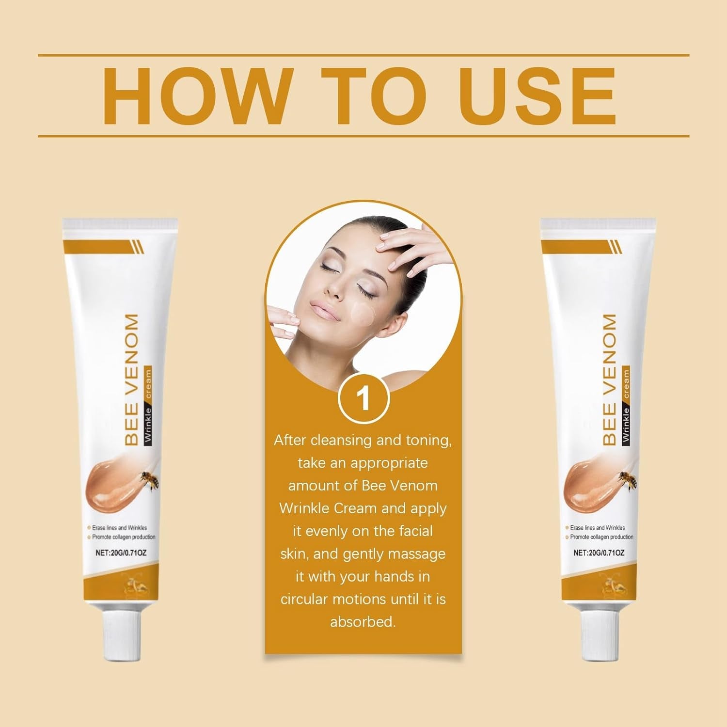 Revitalize Your Skin: 2PCS Bee Venom Anti-Wrinkle Firming Cream for All Skin Types - Multi-Purpose Moisturizer & Age-Defying Treatment