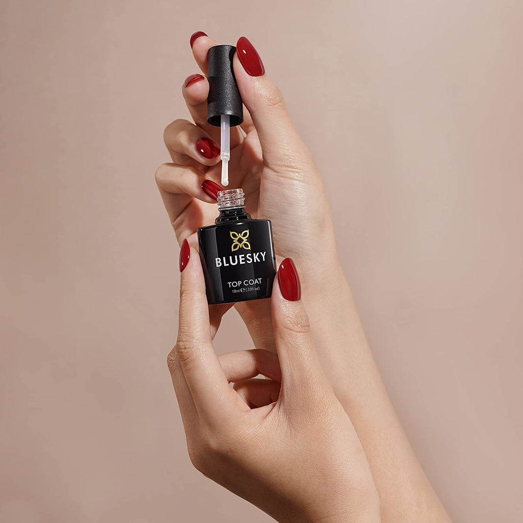 High-Gloss Gel Nail Polish Top Coat - Long-Lasting Soak Off LED UV Finish, Clear 10ml