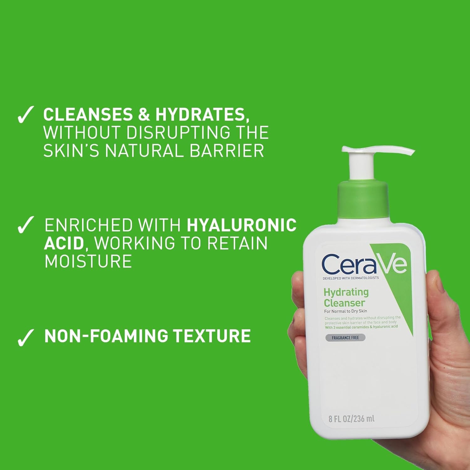 Hydrating Cleanser - Nourishing Formula with Hyaluronic Acid & Essential Ceramides for Normal to Dry Skin