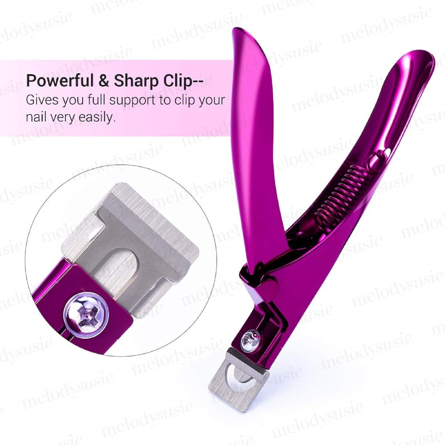 Professional  Acrylic Nail Clippers - Rustproof Sharp Tip Cutters for Perfect Manicure & Pedicure - Stylish Plum Design