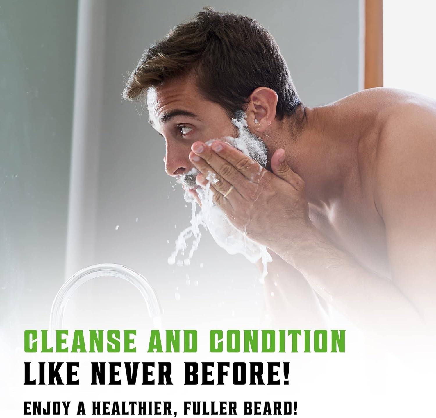 Beard Shampoo & Conditioner Set - Natural Wash & Conditioner with Argan & Jojoba Oils - Softens & Strengthens - Refreshing Peppermint & Eucalyptus - Perfect Gift for Men - 600 ml Total