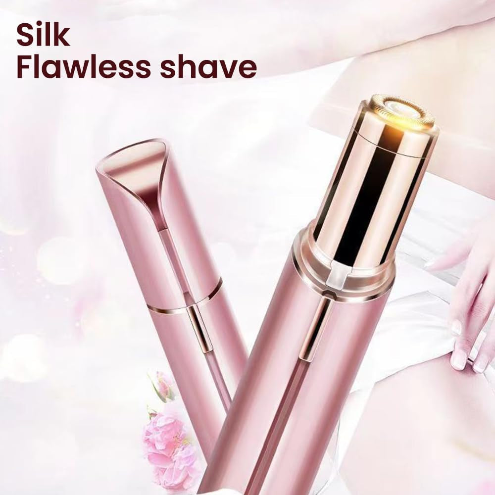 Flawless Rose Gold Facial Hair Remover - USB Rechargeable, Waterproof & Painless with LED Light