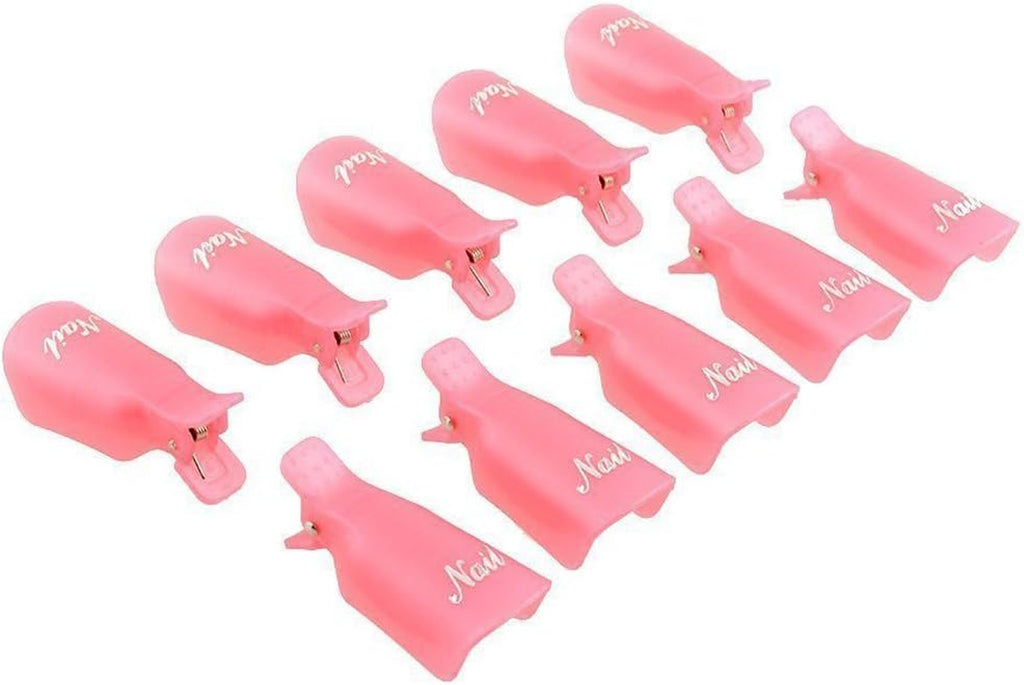 10 Pcs Gel Nail Polish Remover Clips - Essential Acrylic Nail Art Soak Off Wrap Cleaner Caps