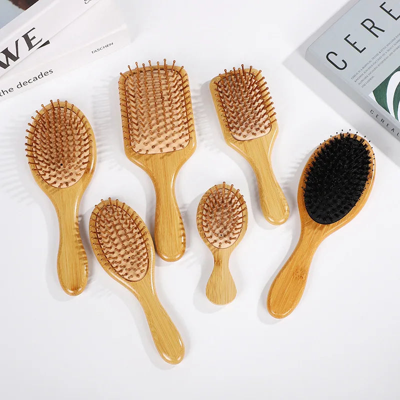 Hair Brush, Natural Bamboo Paddle Detangling Hairbrush, Massage Scalp Thick/Thin/Curly/Dry Hair for Women & Men